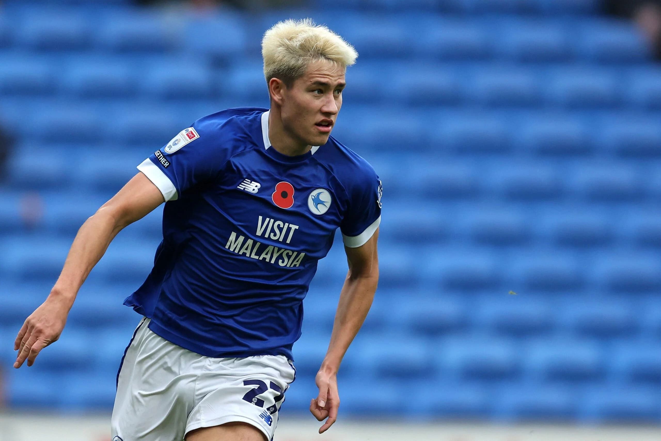 Rubin Colwill of Cardiff City. Pic:  Andrew Orchard/Alamy
