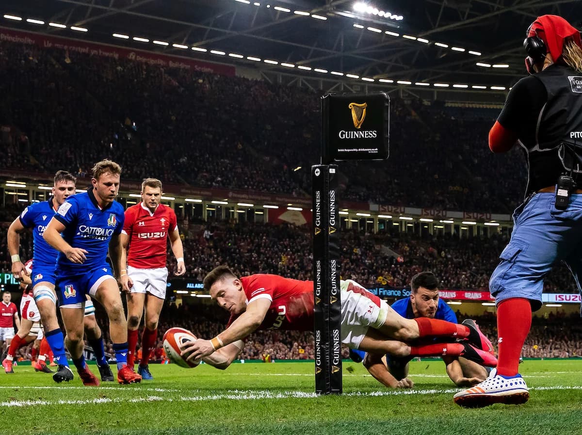 Josh Adams of Wales. Pic: Simon King/Replay Images.
